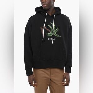Palm Angels, Embroidered Broken Palm Tree Hoodie, Men’s Medium